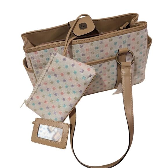 Liz Claiborne Villager Y2K pastel Rainbow print handbag purse NWT - Picture 2 of 11